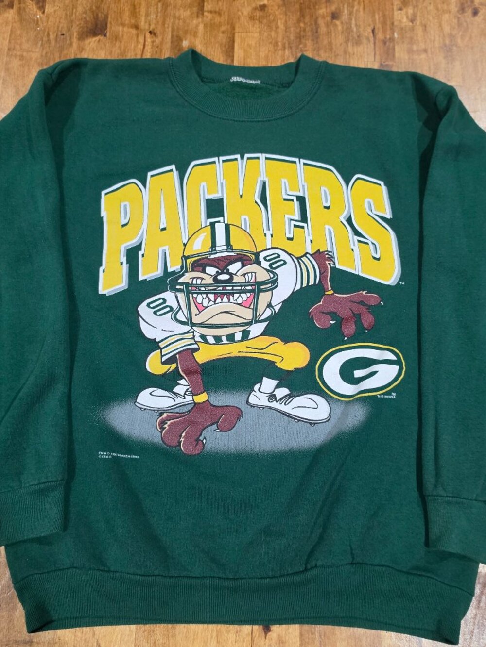 Vintage 1996 Green Bay Packers Taz Looney Tunes Sweatshirt